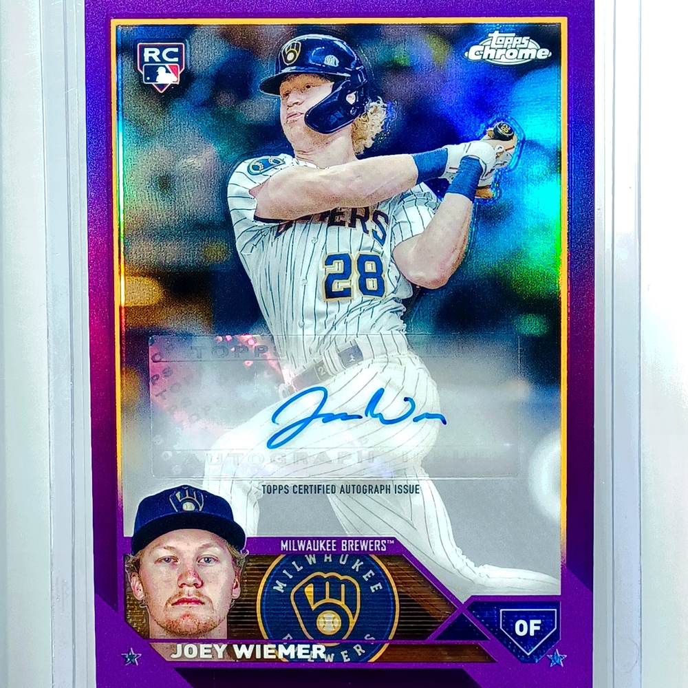 Topps Chrome Joey Wiemer Autograph Purple Refractor Rookie /250 Card